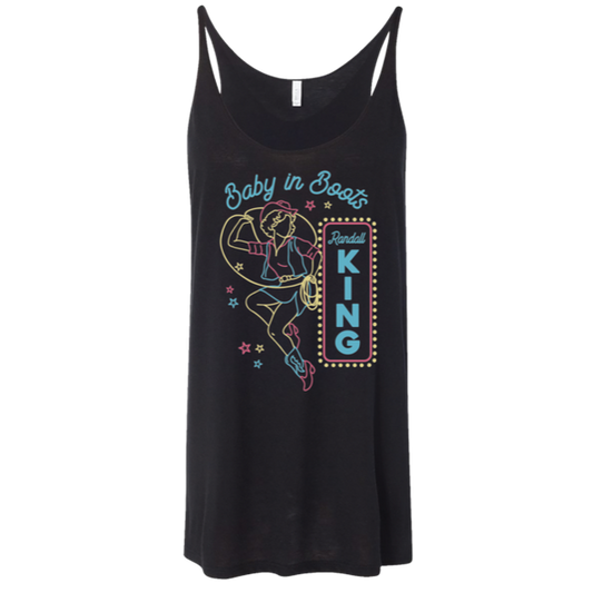 tank-black-"Baby In Boots" cowgirl with rope