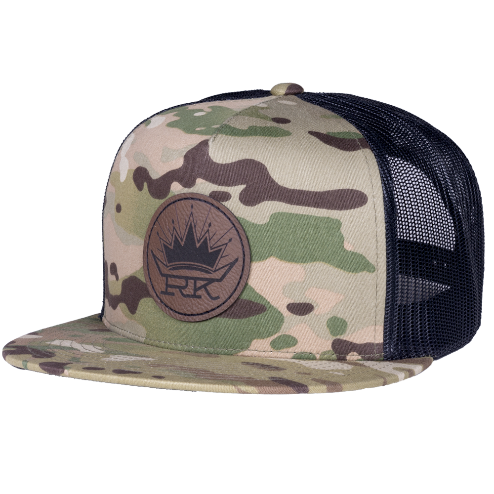 baseball hat-camo/black-RK crown logo circle patch