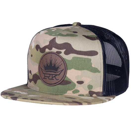 baseball hat-camo/black-RK crown logo circle patch