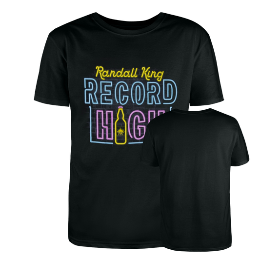 tee-black-neon "Randall King Record High" with beer bottle