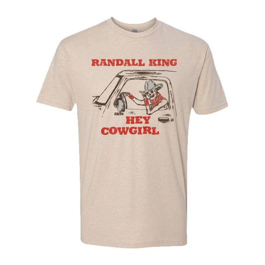 tee-tan-"Hey cowgirl" cowboy skeleton in truck