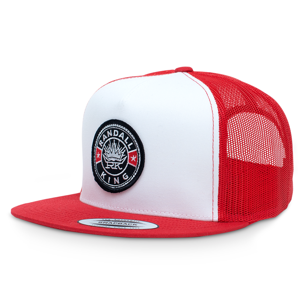 Flat Bill Mesh Back Hat ( Red )